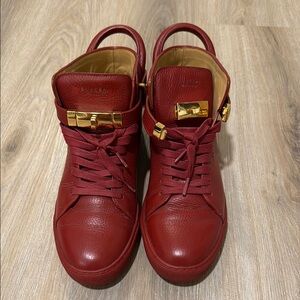 Authentic Buscemi Women's Red Leather Sneakers
